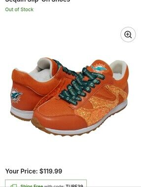 Women's Cuce Miami Dolphins Orange Sneakers